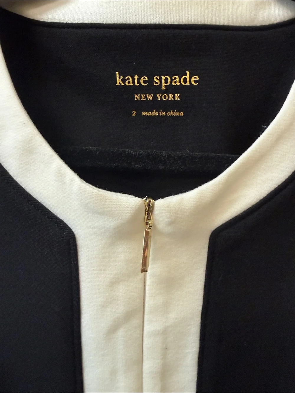 kate spade Black with White Contrast Sleeveless Dress - Size 2